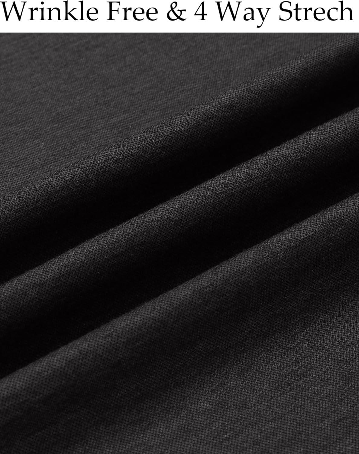 imageCOOFANDY Mens Wrinkle Free Shirt Casual Button Down Long Sleeve Dress ShirtsBlack