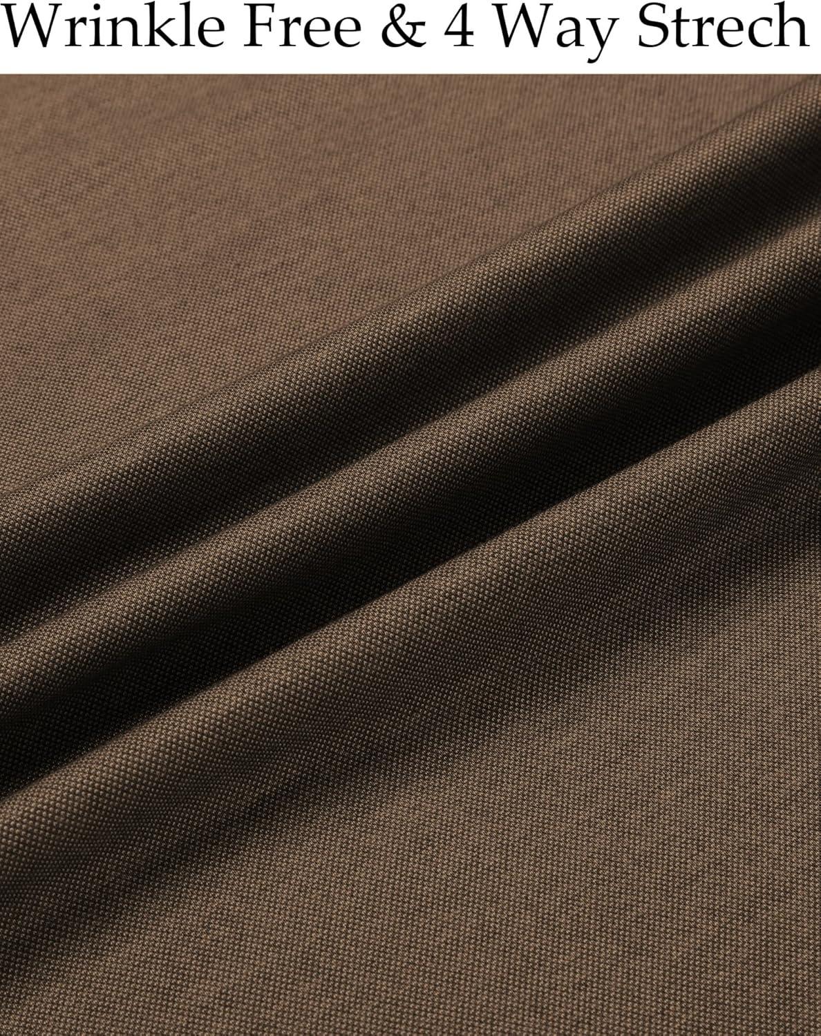 imageCOOFANDY Mens Wrinkle Free Shirt Casual Button Down Long Sleeve Dress ShirtsBrown