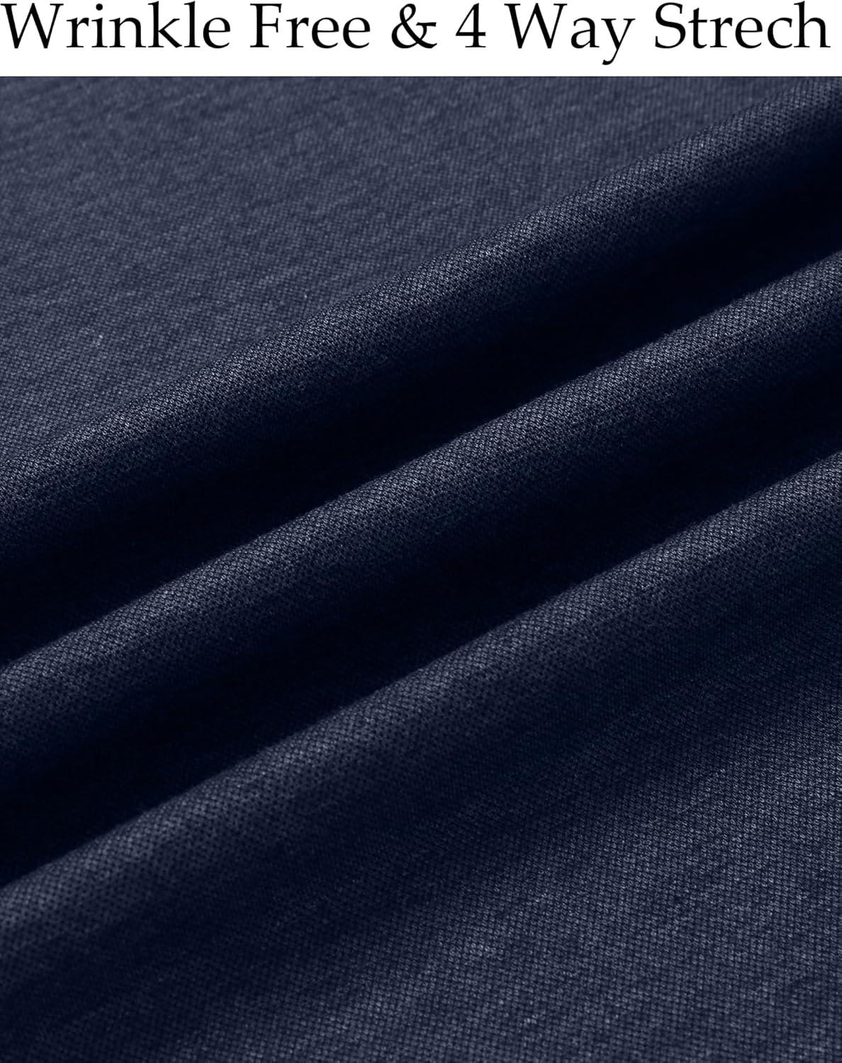 imageCOOFANDY Mens Wrinkle Free Shirt Casual Button Down Long Sleeve Dress ShirtsDark Blue