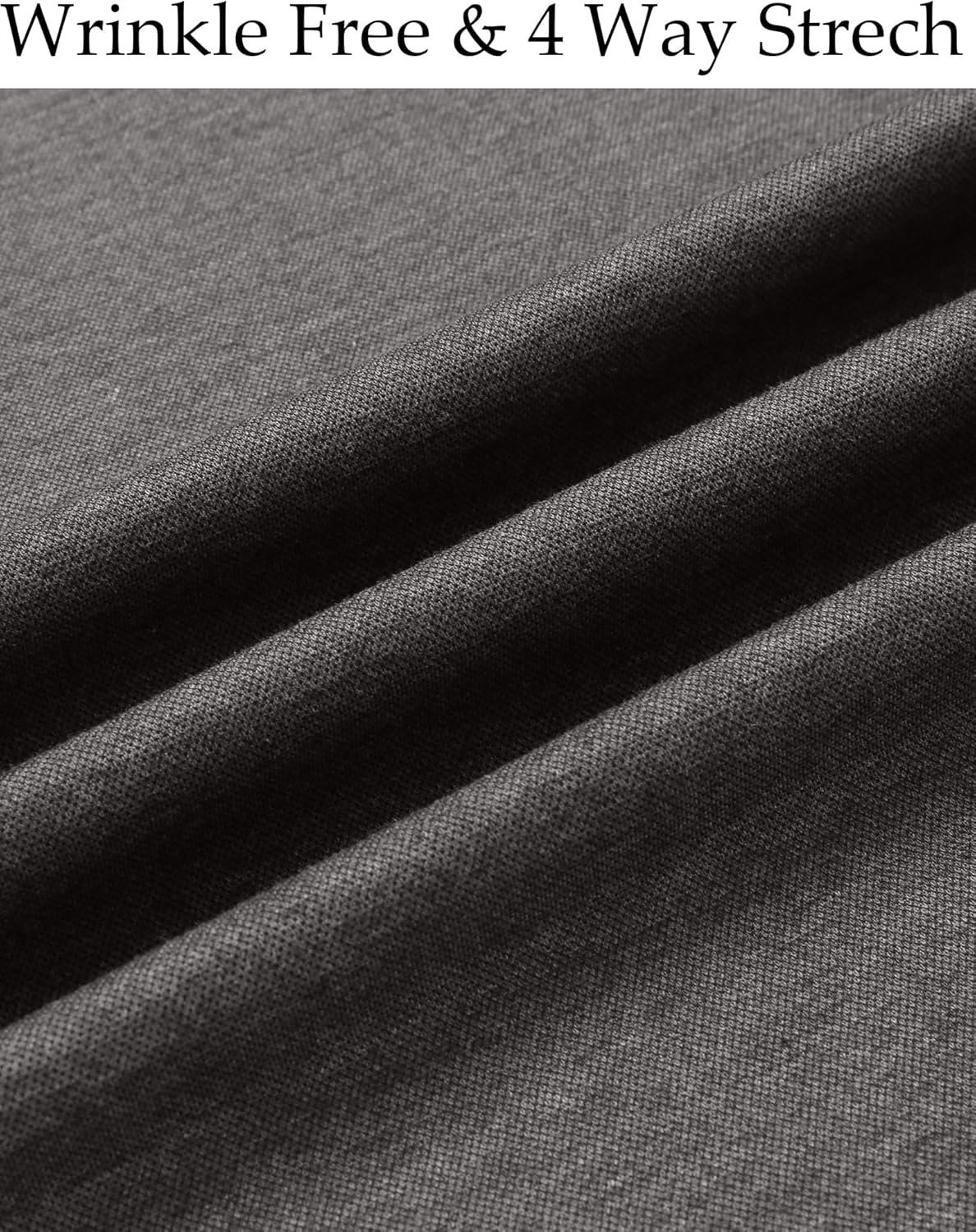 imageCOOFANDY Mens Wrinkle Free Shirt Casual Button Down Long Sleeve Dress ShirtsGrey