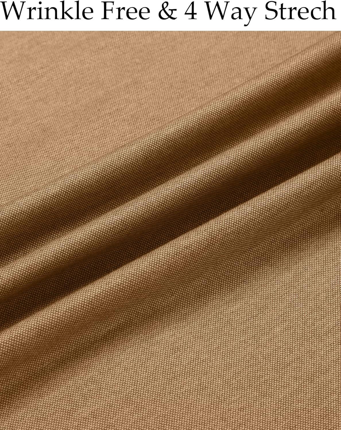 imageCOOFANDY Mens Wrinkle Free Shirt Casual Button Down Long Sleeve Dress ShirtsLight Brown