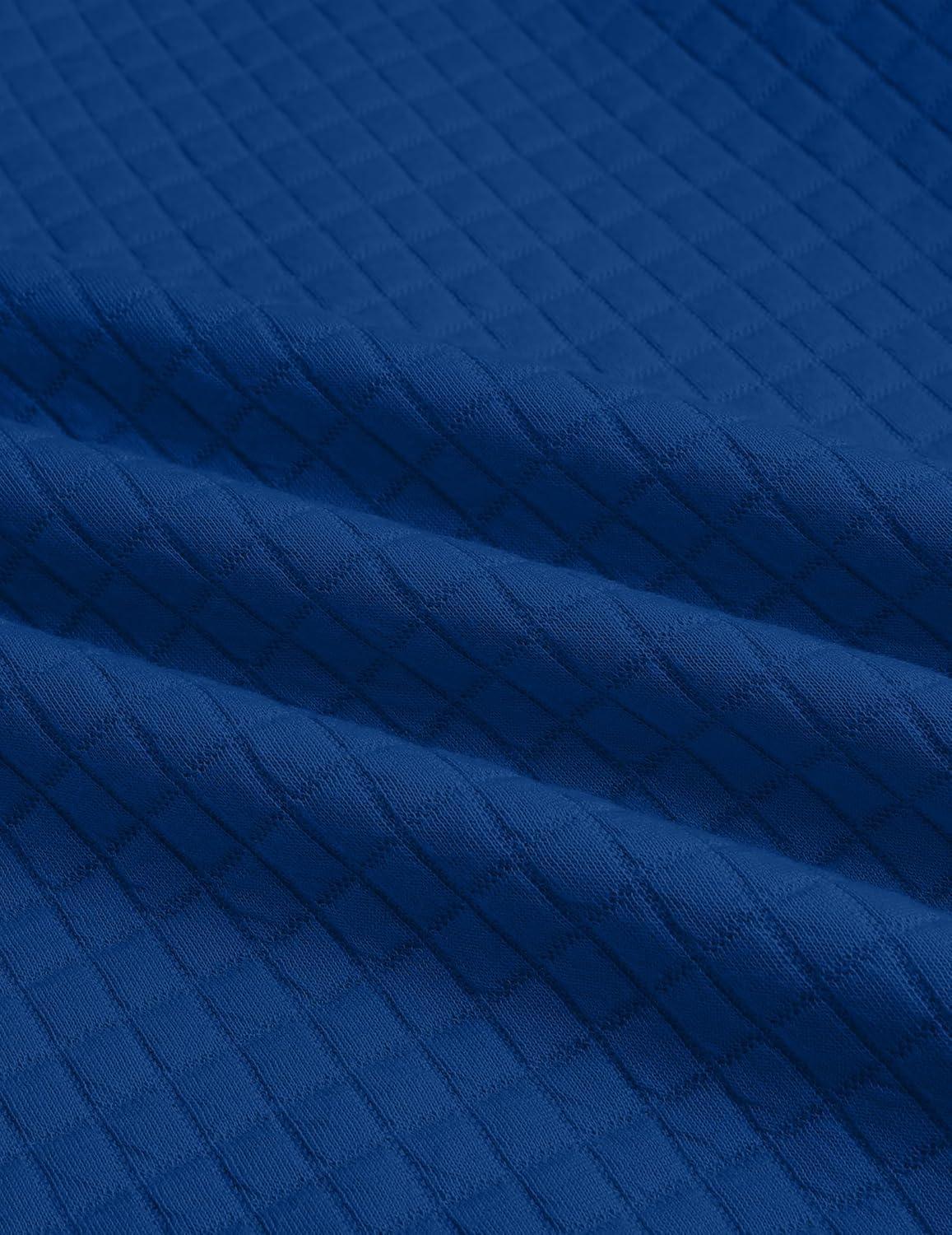 imageCOOFANDY Mens Zip Up Sweater Jacket Waffle Sweatshirt Knit Bomber Lightweight Casual JacketsDenim Blue