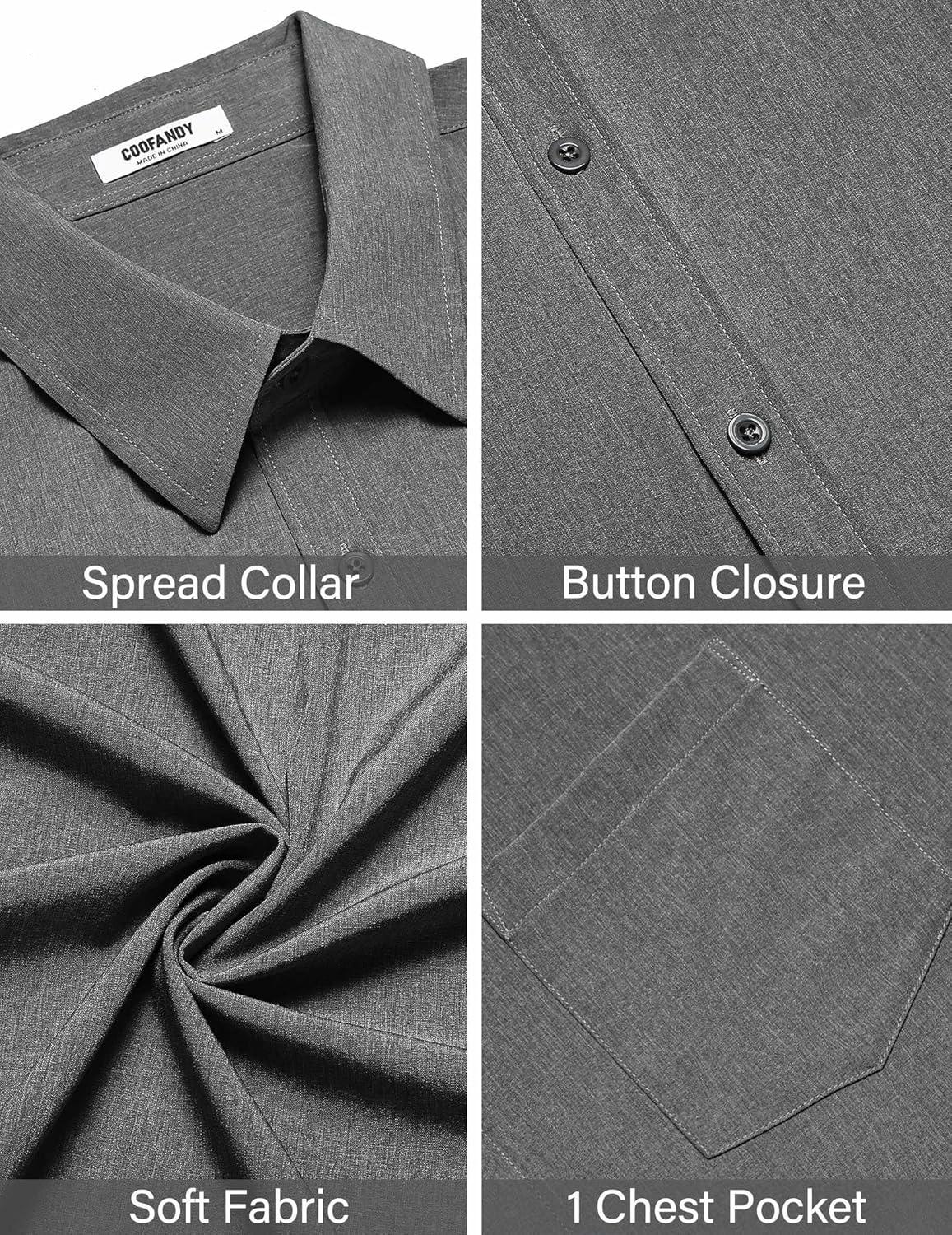 imageCOOFANDY Shirts for Men Short Sleeve Button Down Shirt Casual Summer Beach ShirtsSlate Marble