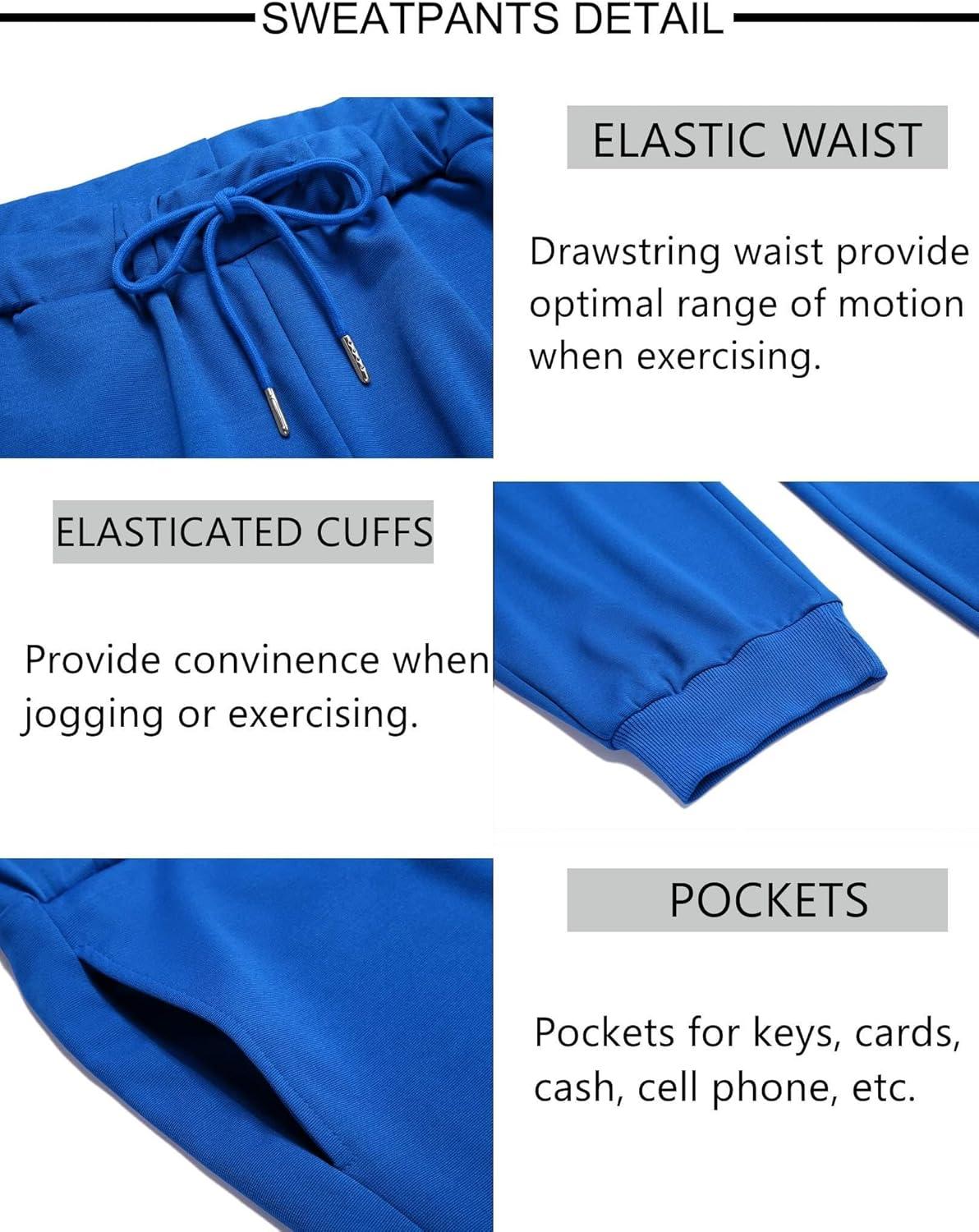 imageCOOFANDY Sweatsuits for Men 2 Piece Tracksuit Casual Athletic Jogging Suit Hooded SetBlue