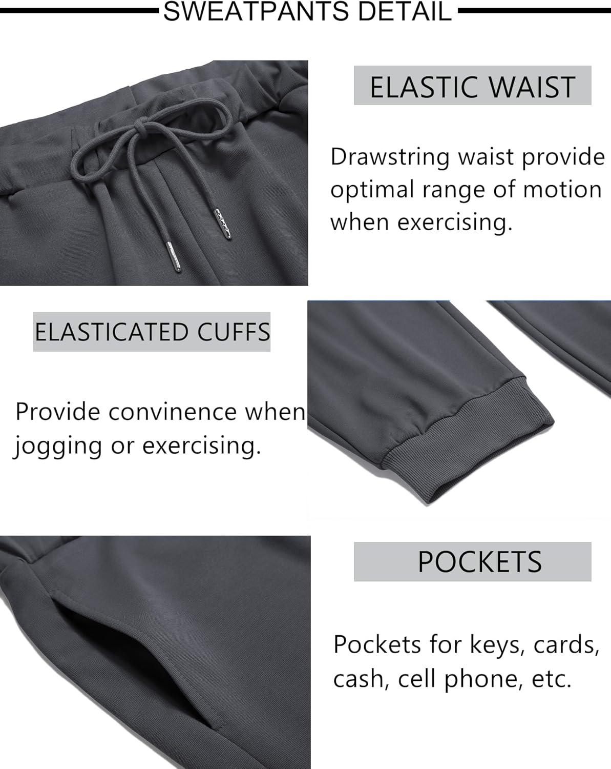 imageCOOFANDY Sweatsuits for Men 2 Piece Tracksuit Casual Athletic Jogging Suit Hooded SetDark Grey