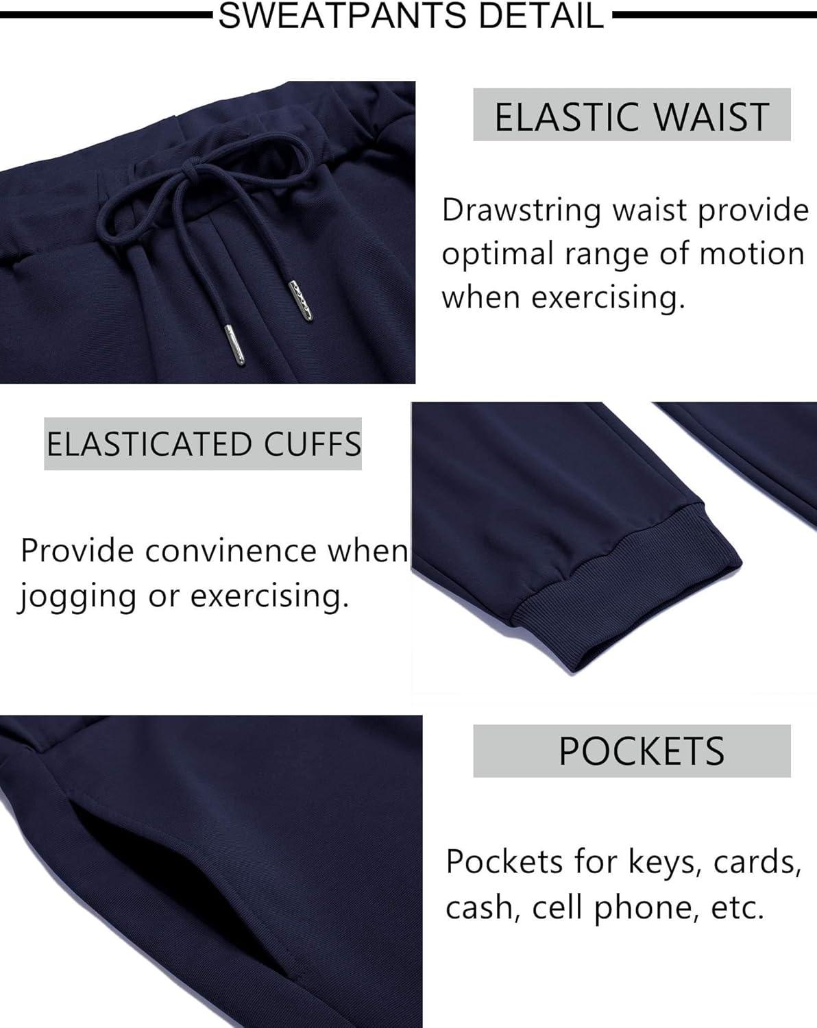 imageCOOFANDY Sweatsuits for Men 2 Piece Tracksuit Casual Athletic Jogging Suit Hooded SetNavy Blue