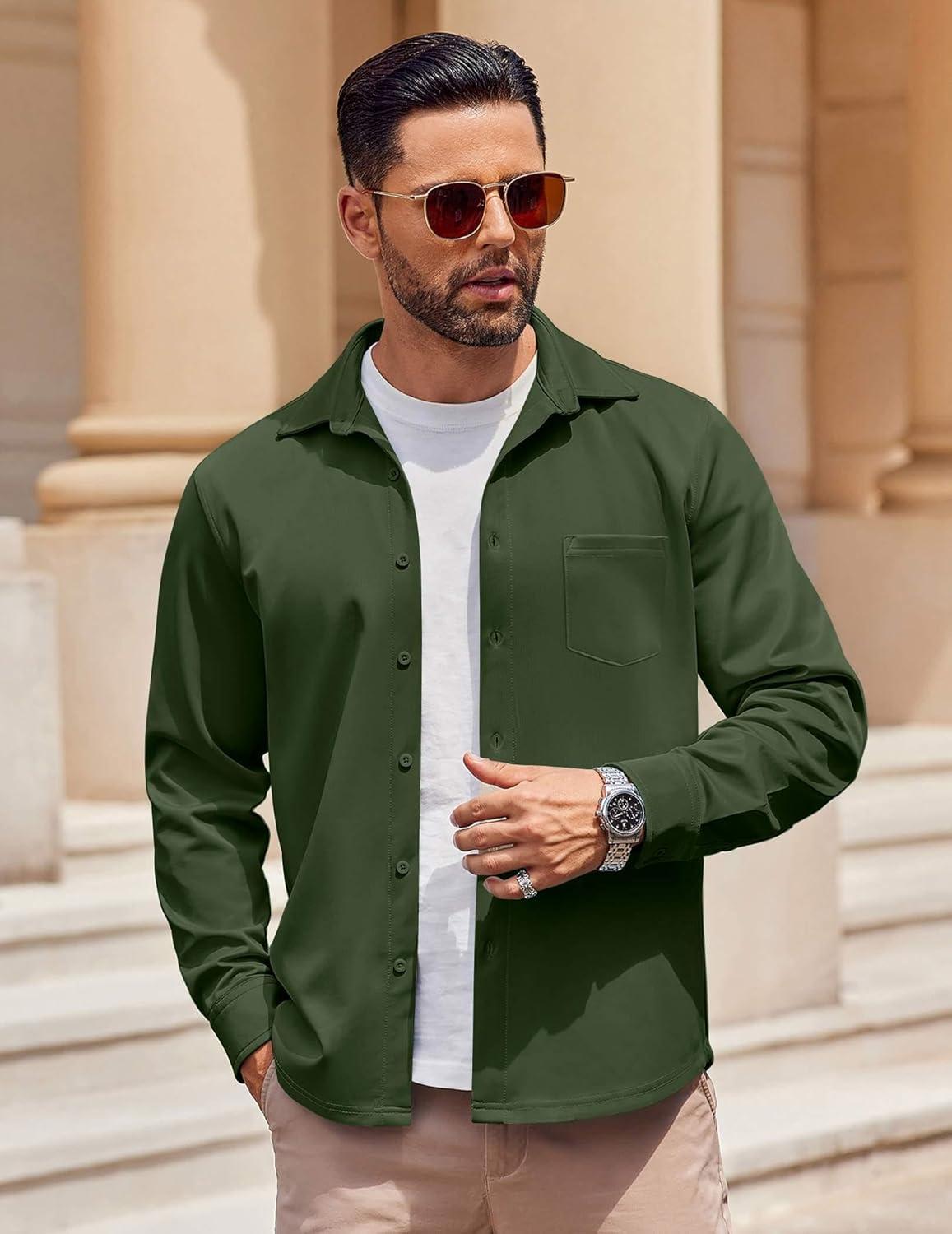 imageCOOFANDY mens CasualArmy Green