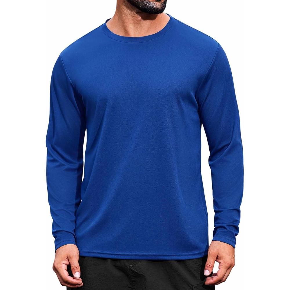 imageCOOFANDY Long Sleeve Shirts for Men Moisture Wicking Activewear TShirts Workout Running ShirtsDark Blue