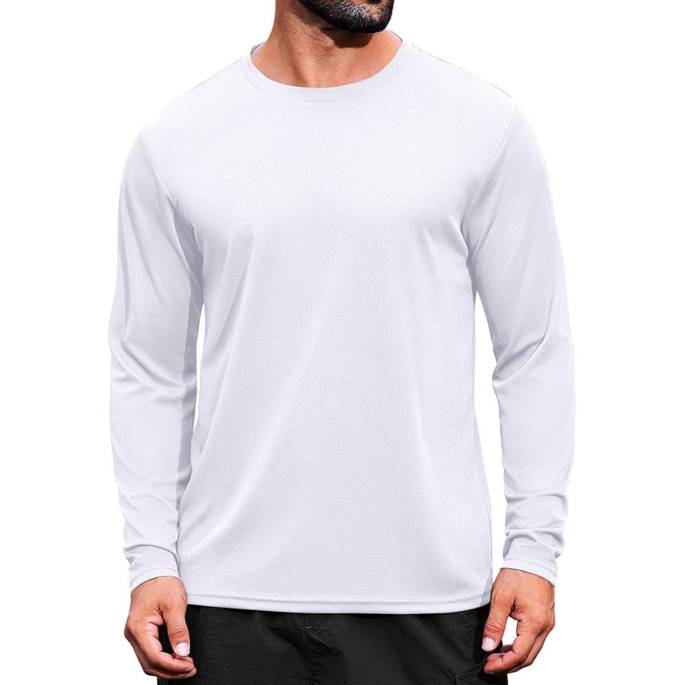 imageCOOFANDY Long Sleeve Shirts for Men Moisture Wicking Activewear TShirts Workout Running ShirtsWhite