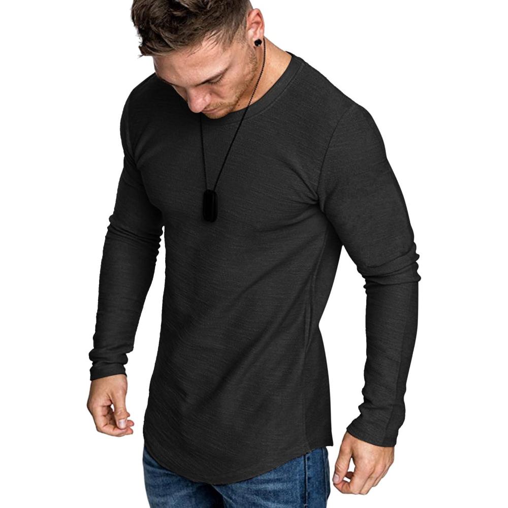imageCOOFANDY Men 2 Pack Muscle Fitted T Shirt Gym Workout Athletic Long Sleeves TeeBlack