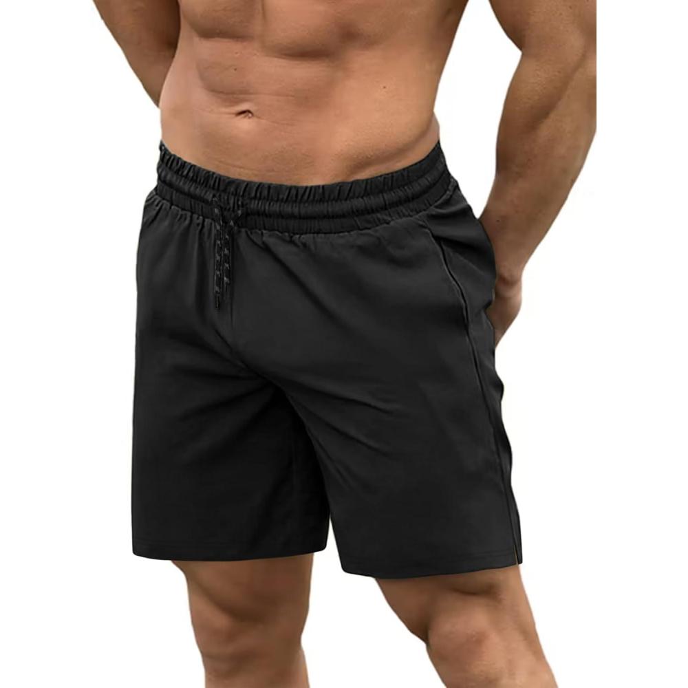 imageCOOFANDY Men Swim Trunk with Compression Liner 2 in 1 Swimwear Bathing Suit Quick Dry Board ShortBlack