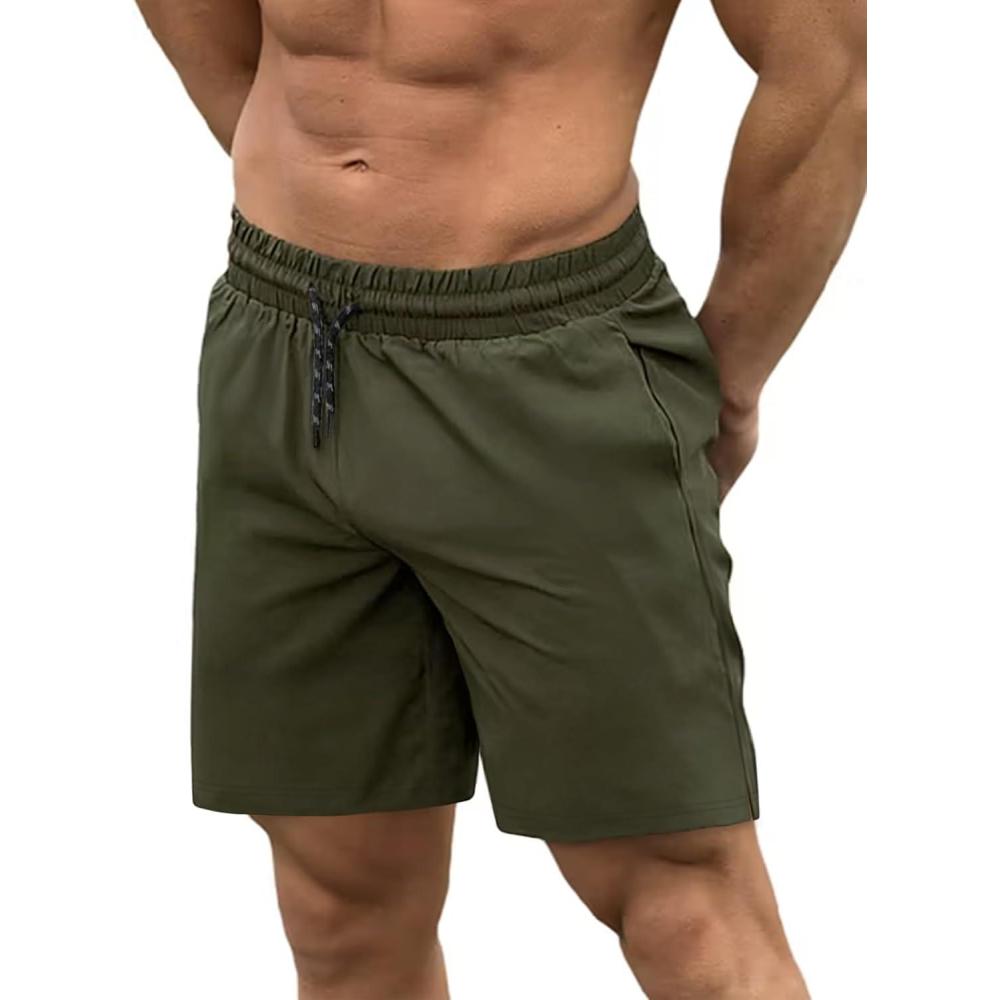 imageCOOFANDY Men Swim Trunk with Compression Liner 2 in 1 Swimwear Bathing Suit Quick Dry Board ShortC Army Green