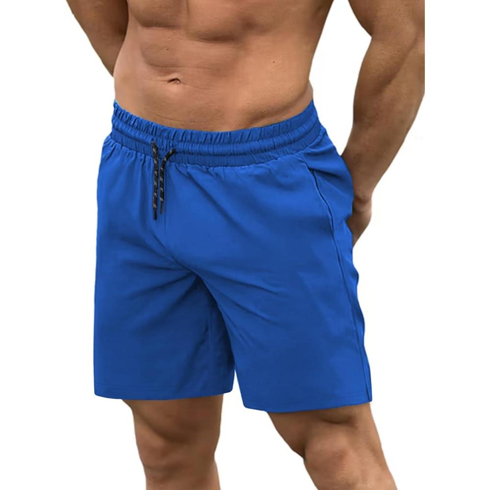 imageCOOFANDY Men Swim Trunk with Compression Liner 2 in 1 Swimwear Bathing Suit Quick Dry Board ShortRoyal Blue