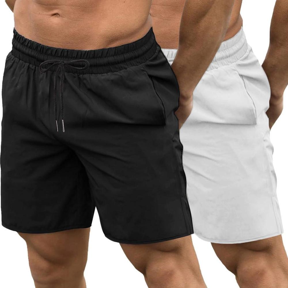 imageCOOFANDY Mens 2 Pack Gym Workout Shorts 7 Inch Quick Dry Athletic Shorts Lightweight Running Shorts with PocketsBlackno LiningWhite2 in 1