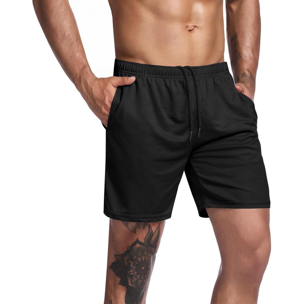 imageCOOFANDY Mens 3 Pack Workout Gym Shorts Mesh Athletic Shorts Lightweight Bodybuilding Training Short Pants with PocketsBlack 1 Pack of 1