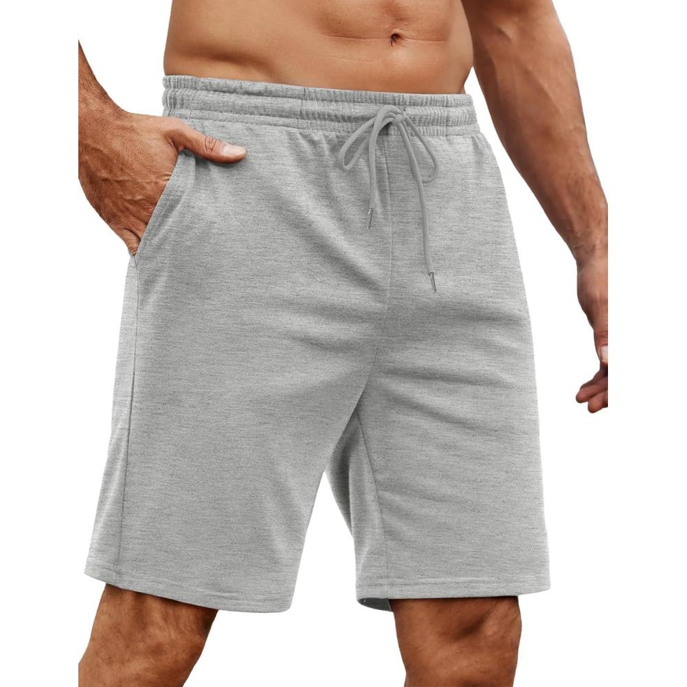 imageCOOFANDY Mens Athletic Shorts Loosefit Training Shorts Relaxed Fit Gym Shorts1 Light Grey