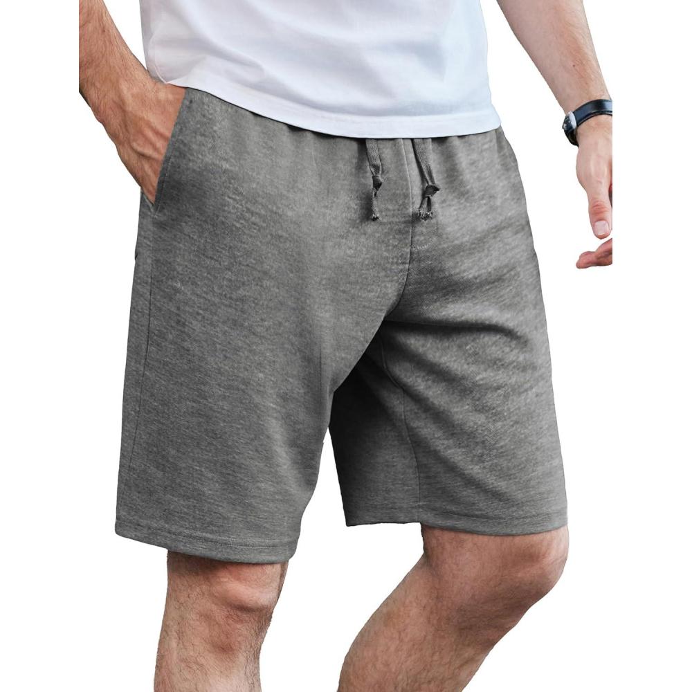 imageCOOFANDY Mens Casual Shorts Stretch Drawstring Summer Beach Shorts Chino Golf Shorts with PocketsGrey