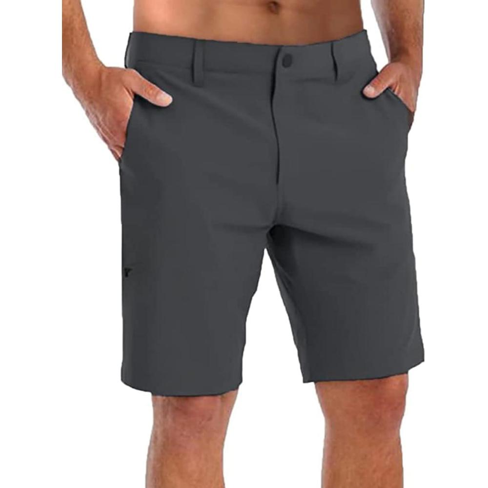 imageCOOFANDY Mens Golf Shorts Stretch Quick Dry Casual Dress Shorts with PocketsDark Grey