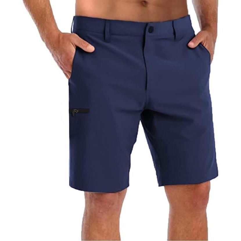 imageCOOFANDY Mens Golf Shorts Stretch Quick Dry Casual Dress Shorts with PocketsNavy Blue