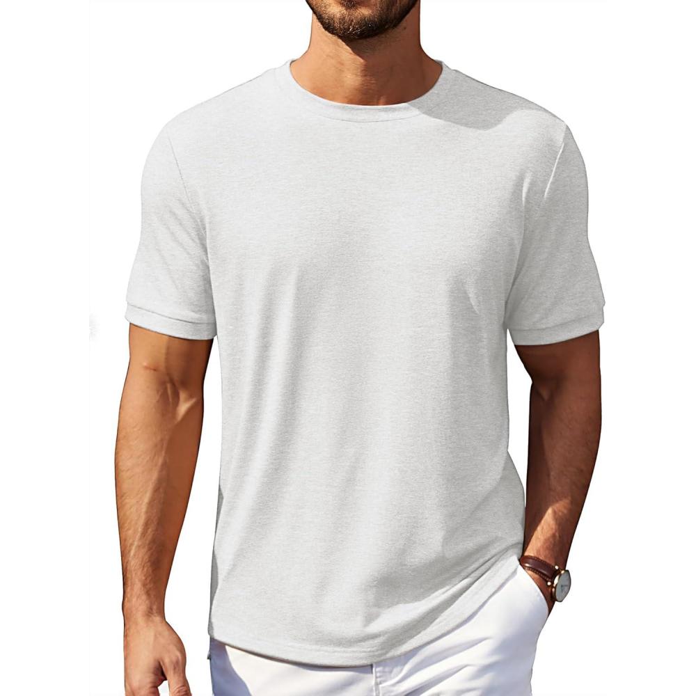 imageCOOFANDY Mens T Shirt Short Sleeve Crew Neck TShirt Casual Summer Tshirt Classic Basic Tee ShirtWhite