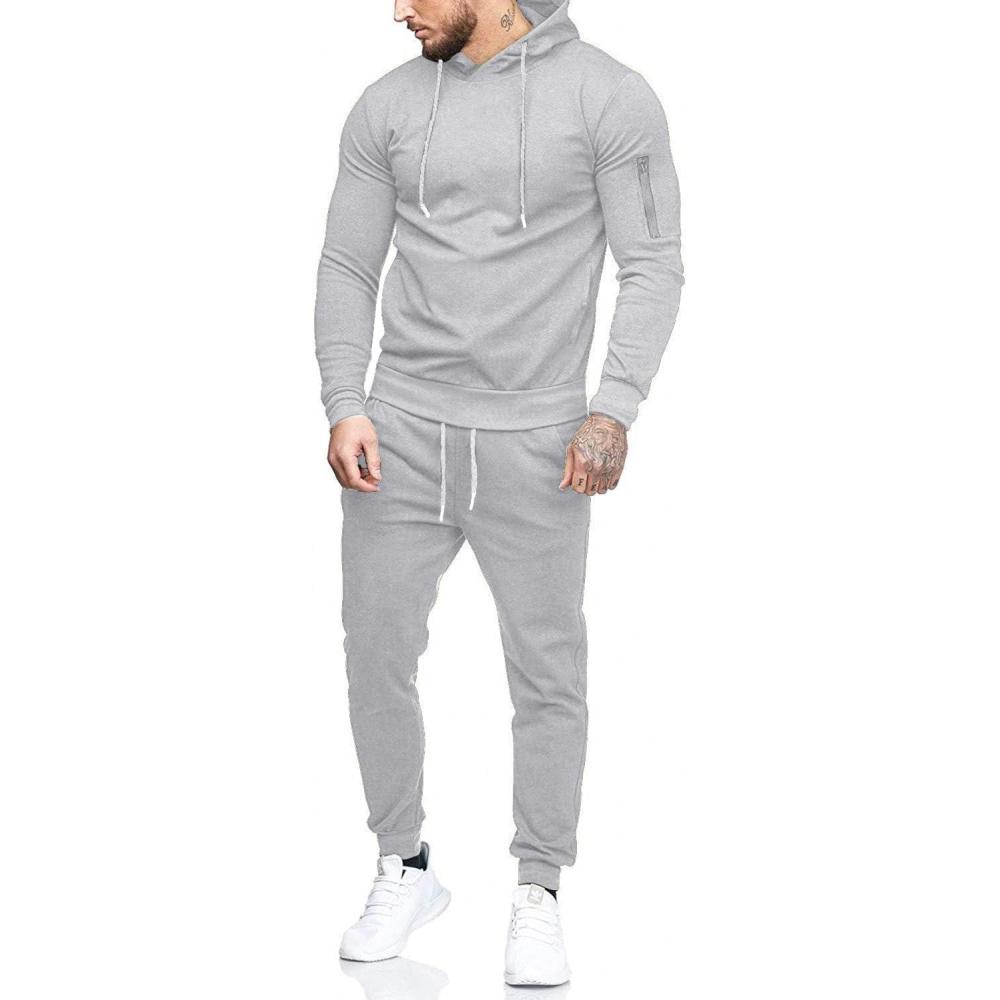imageCOOFANDY Mens Tracksuit 2 Piece Hooded Athletic Sweatsuits Casual Running Jogging Sport Suit SetsGrey Heather