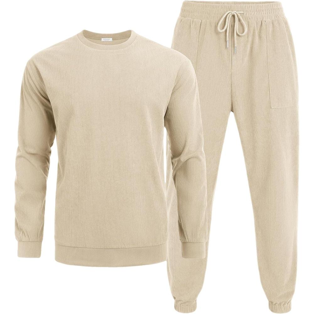 imageCOOFANDY Mens Tracksuit 2 Piece Sweatsuit Set Long Sleeve Pullover Athletic Suit For Sports Casual Fitness JoggingMoon Grey