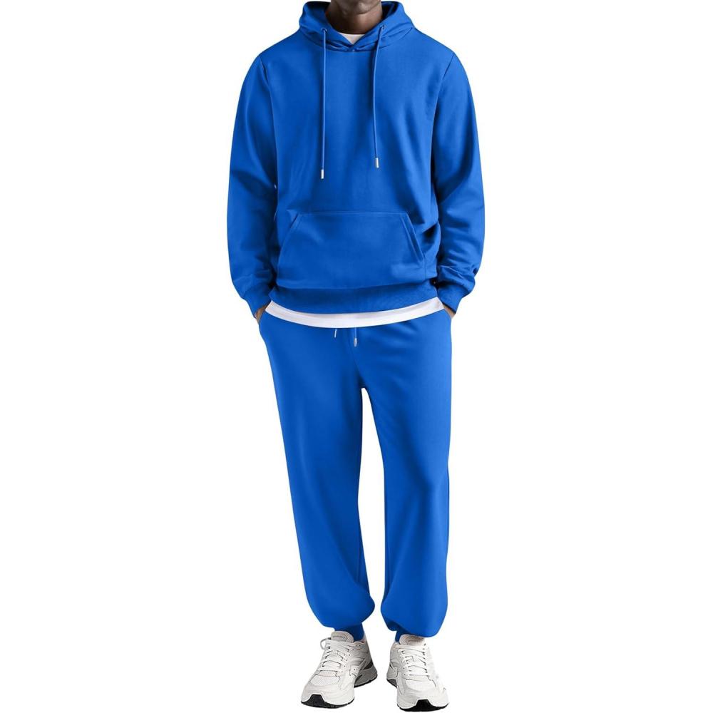 imageCOOFANDY Sweatsuits for Men 2 Piece Tracksuit Casual Athletic Jogging Suit Hooded SetBlue