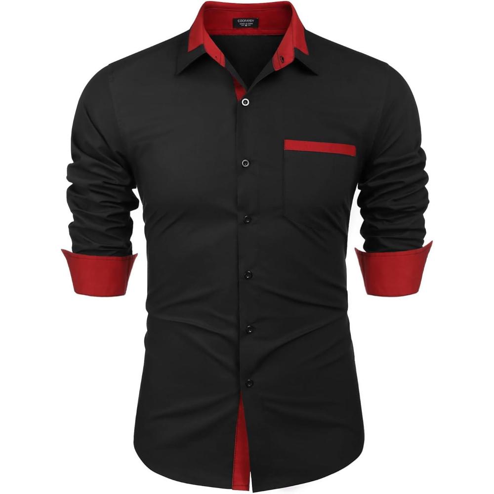 imageCOOFANDY mens CasualBlackRed