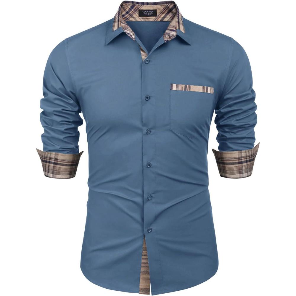 imageCOOFANDY mens CasualGrey Blue