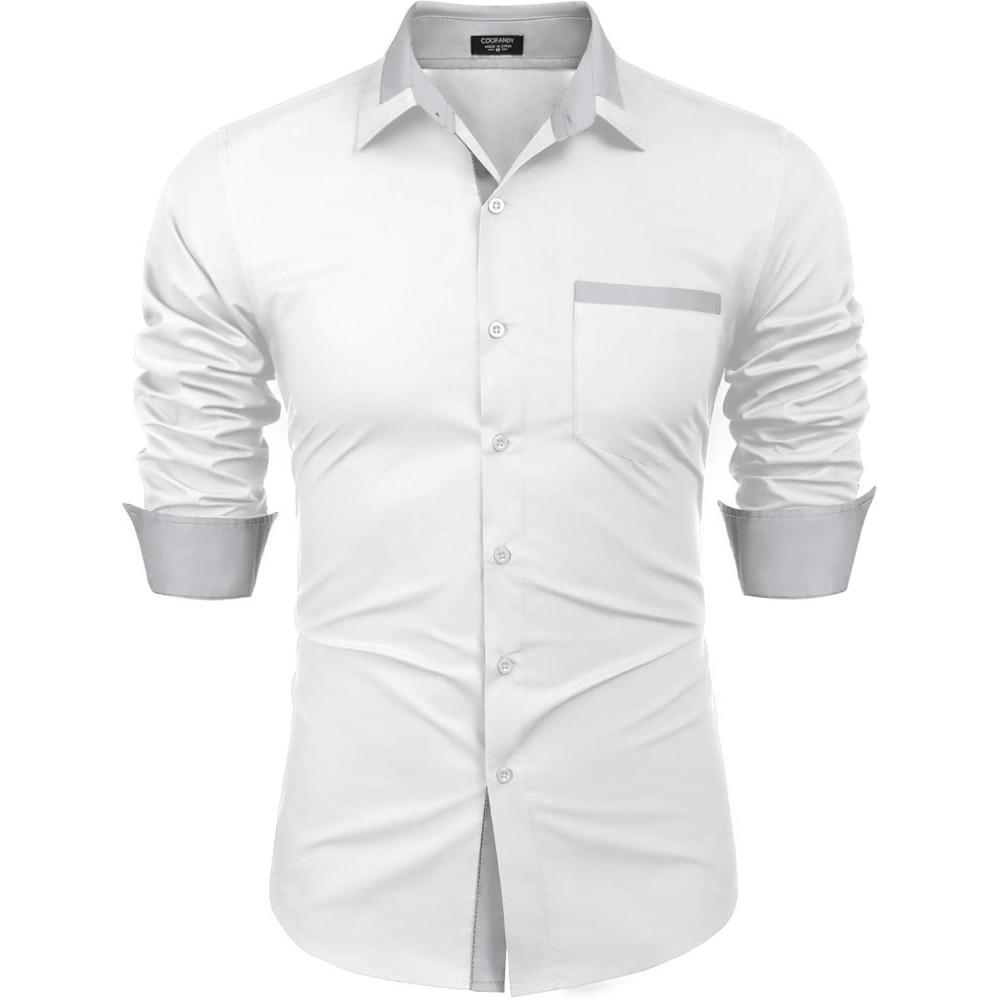 imageCOOFANDY mens CasualWhiteGrey