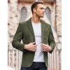 COOFADNY Men’s Casual Corduroy Blazer Classic Fit Two Button Sport Coat Fashion Notch Lapel Blazer Jacket(Army Green)