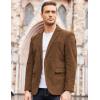 COOFADNY Men’s Casual Corduroy Blazer Classic Fit Two Button Sport Coat Fashion Notch Lapel Blazer Jacket(Brown)