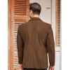 COOFADNY Men’s Casual Corduroy Blazer Classic Fit Two Button Sport Coat Fashion Notch Lapel Blazer Jacket(Brown)
