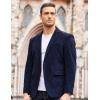 COOFADNY Men’s Casual Corduroy Blazer Classic Fit Two Button Sport Coat Fashion Notch Lapel Blazer Jacket(Dark Blue)