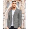 COOFADNY Men’s Casual Corduroy Blazer Classic Fit Two Button Sport Coat Fashion Notch Lapel Blazer Jacket(Dark Gray)