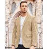 COOFADNY Men’s Casual Corduroy Blazer Classic Fit Two Button Sport Coat Fashion Notch Lapel Blazer Jacket(Khaki)