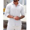 COOFANDY Athletic Fit Dress Shirts for Men Ribbed Knit Textured Button Down Shirts(White)