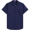 COOFANDY Big & Tall Dress Shirts for Men Short Sleeve Button Down Casual Shirts(Navy – Anchor Pattern)