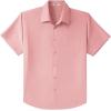 COOFANDY Big & Tall Dress Shirts for Men Short Sleeve Button Down Casual Shirts(Pink)
