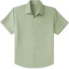 COOFANDY Big & Tall Dress Shirts for Men Short Sleeve Button Down Casual Shirts(Sage Green)