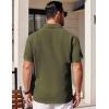 COOFANDY Button Down Short Sleeve Summer Casual Beach Shirts Shirt(Army Green)