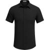COOFANDY Button Down Short Sleeve Summer Casual Beach Shirts Shirt(Black)