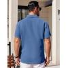 COOFANDY Button Down Short Sleeve Summer Casual Beach Shirts Shirt(Dark Blue)