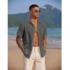 COOFANDY Button Down Short Sleeve Summer Casual Beach Shirts Shirt(Dark Gray)