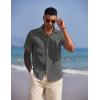 COOFANDY Button Down Short Sleeve Summer Casual Beach Shirts Shirt(Dark Gray)
