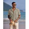 COOFANDY Button Down Short Sleeve Summer Casual Beach Shirts Shirt(Light Gray)