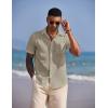 COOFANDY Button Down Short Sleeve Summer Casual Beach Shirts Shirt(Light Gray)