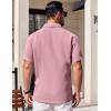 COOFANDY Button Down Short Sleeve Summer Casual Beach Shirts Shirt(Pink)