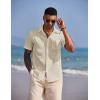 COOFANDY Button Down Short Sleeve Summer Casual Beach Shirts Shirt(Vanilla Ice)