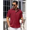 COOFANDY Button Down Short Sleeve Summer Casual Beach Shirts Shirt(Wine Red)